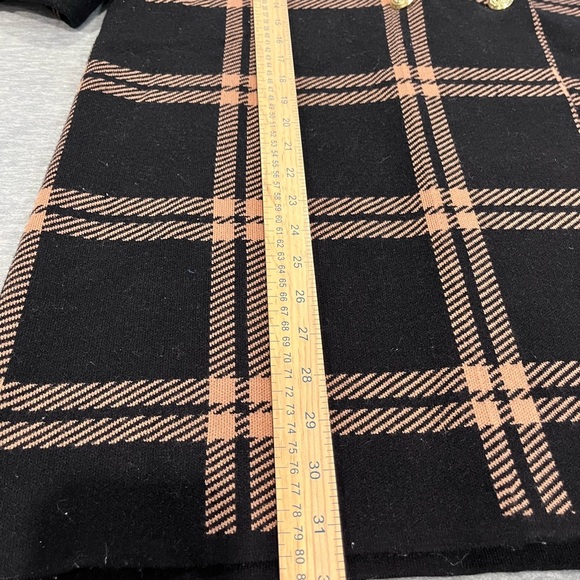 Anne Klein Black and Tan Plaid Coat - Picture 6 of 8